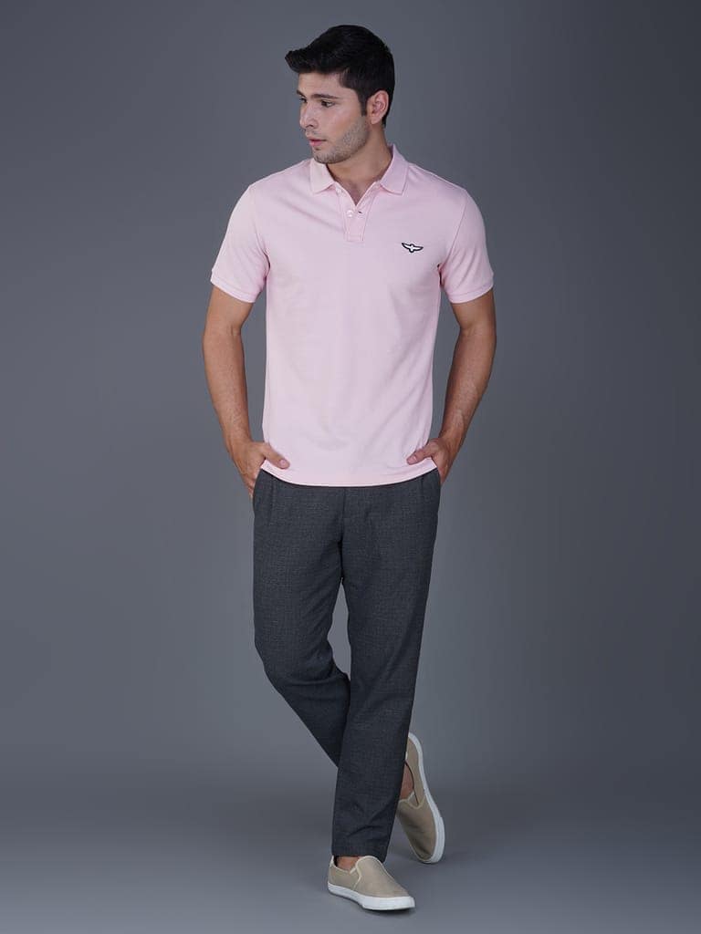 Solid Polo Shirt - Peach Skin view 5