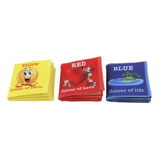 Skyculture� Primary Colours Cloth Book - English Language, Soft Fabric Toy Book for Early Learning Lightweight and Foldable (Pack of 3) for Kids