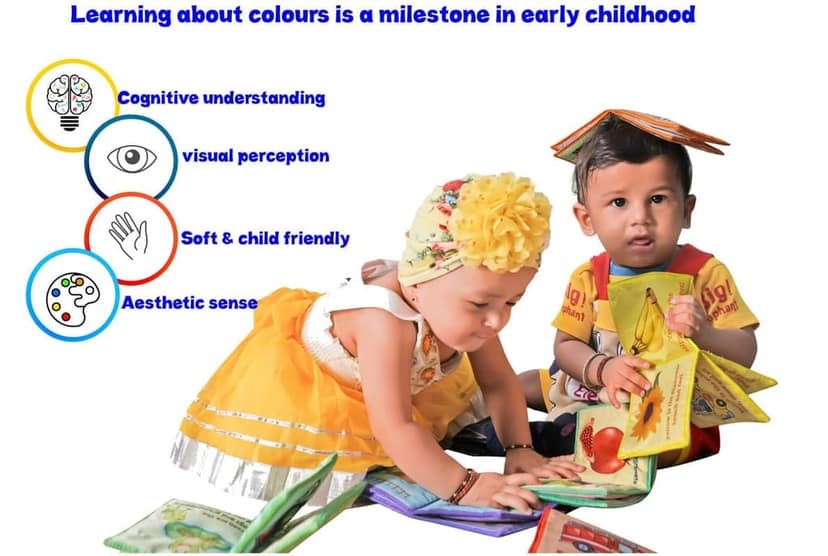 Skyculture� Primary Colours Cloth Book - English Language, Soft Fabric Toy Book for Early Learning Lightweight and Foldable (Pack of 3) for Kids view 4