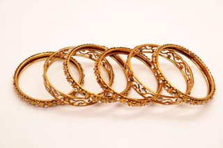 Gold Plated Kundan Bangles Set of 4 for Women