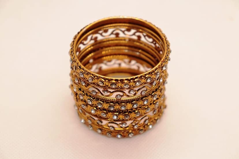 Gold Plated Kundan Bangles Set of 4 for Women view 3