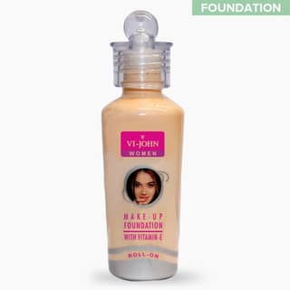 VI-JOHN Women Roll On Light Weight & High Coverage Foundation 60 GM (Pack Of 6 360 GM)