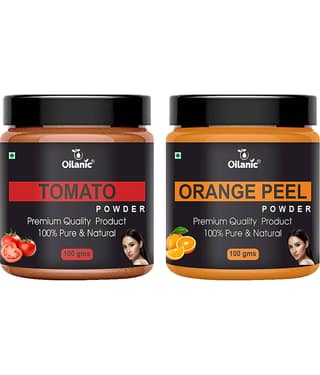 Oilanic 100% Pure Tomato Powder & Orange Peel Powder For Skin Hair Mask 200 g Pack of 2