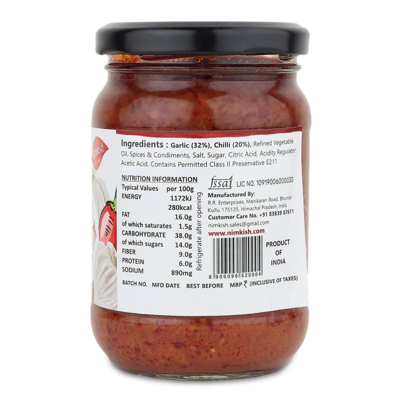 Nimkish Chilli Garlic Chutney | 270g | Himalayan Artisan Chutney | No Preservatives | Made in Kullu view 2