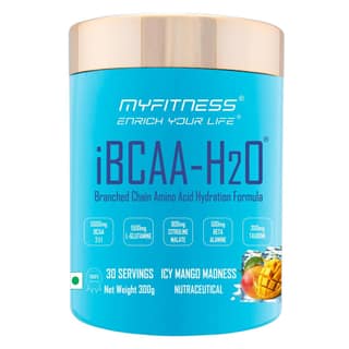 Myfitness BCAA Powder 5000mg | iBCAA H2O | 30 Servings | BCAA Supplement for Men & Women | Pre Workout & Intra Workout Supplement + Amino Acids | 300g