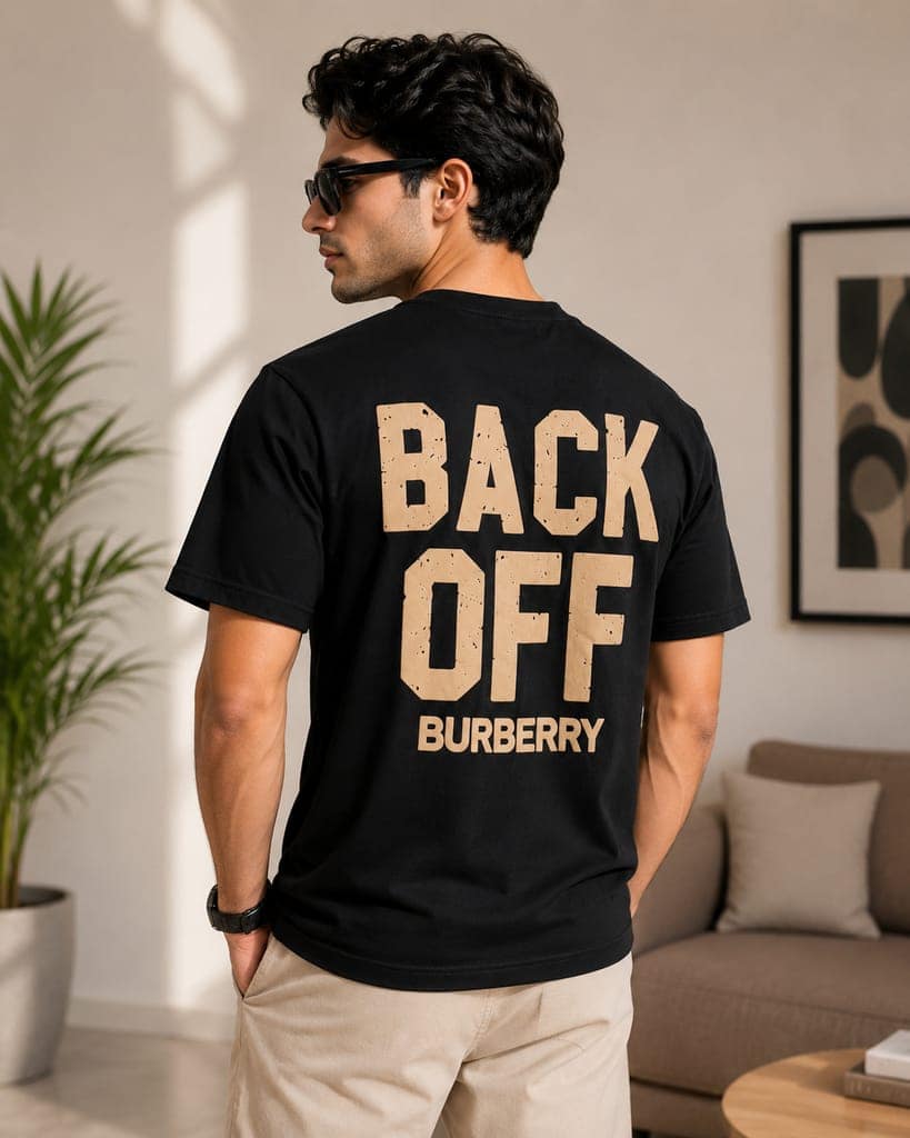 Men's front and back printed cotton halfsleeves round neck tshirt view 2