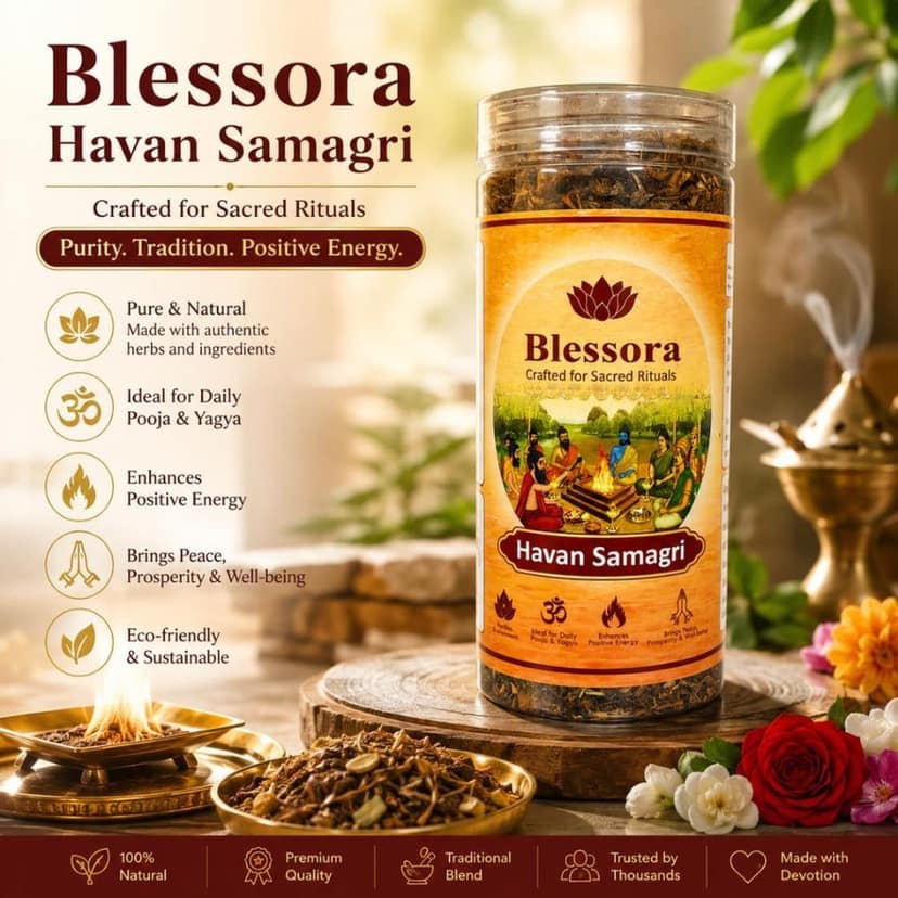 Hawan Samagri - Premium Herbal Puja & Havan Mix with Natural Herbs Guggal for Daily Rituals view 2