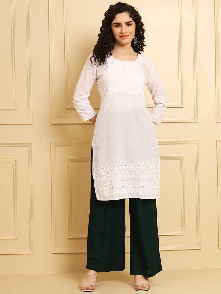 Soft Colors Regular Fit Pocket Palazzo (Bottle Green) view 6