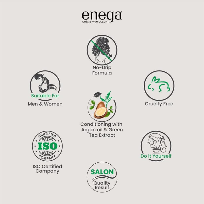 Enega Burgundy Creme Hair Color with Developer - No Ammonia, Long-Lasting Grey Coverage, Nourishing Formula view 4