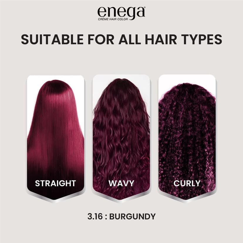 Enega Burgundy Creme Hair Color with Developer - No Ammonia, Long-Lasting Grey Coverage, Nourishing Formula view 5