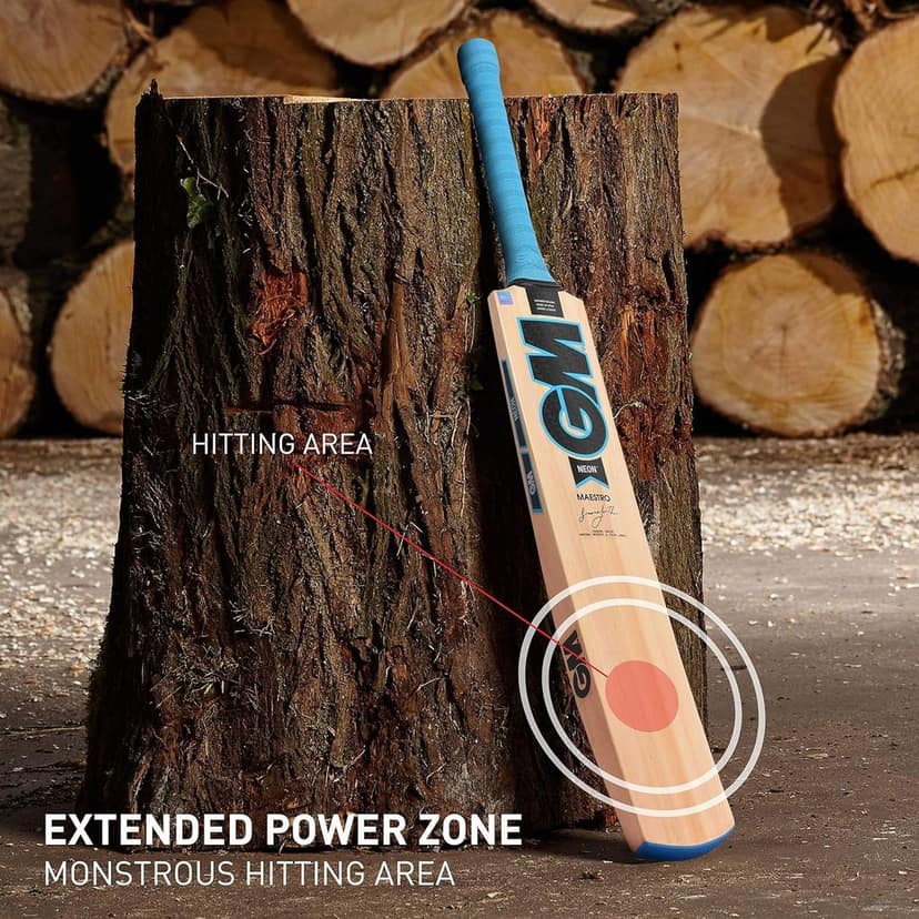 TEKNAXO | GM Neon Maestro Kashmir Willow Cricket Bat for Leather Ball |Full Size| Light Weight |Free Cover view 7