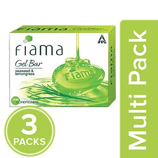 Fiama Gel Bar - Seaweed & Lemongrass Clear Spring (Pack of 3, 125 g each), 2x375 g (Multipack)