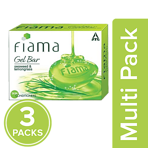 Fiama Gel Bar - Seaweed & Lemongrass Clear Spring (Pack of 3, 125 g each), 2x375 g (Multipack)