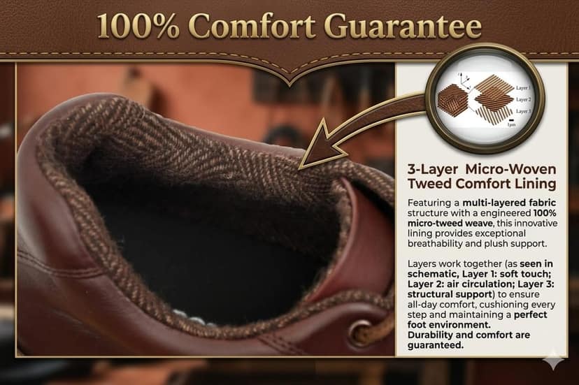 HITCARO Arkbird® Men's Genuine Leather Lace-up Professional 100% Waterproof Premium Gold Golf Shoes PR-5409 view 7