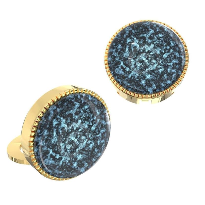 The Smart Buttons - Shirt Button Cover Cufflinks for Men - Blue Water Design Pattern view 8