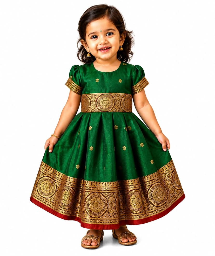 LUSTER Silk Satin Frock (Month 0-6, 6-12, 12-18) (12-18 Months, Green)