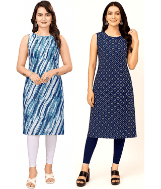 TATHASTU FASHION Women Crepe Printed Straight Kurti ( Multicoloured )