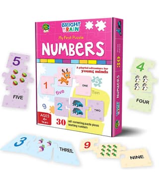 The Book Tree Bright Brain Numbers 30 Piece Jigsaw Puzzle for Preschoolers, Educational Toy for Learning 123, Gifts for Kids Ages 3 to 6