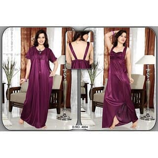 Sexy Nighty Wear 2p Nighty Over Coat Hot Seductive Sleep Set Valentine Fun
