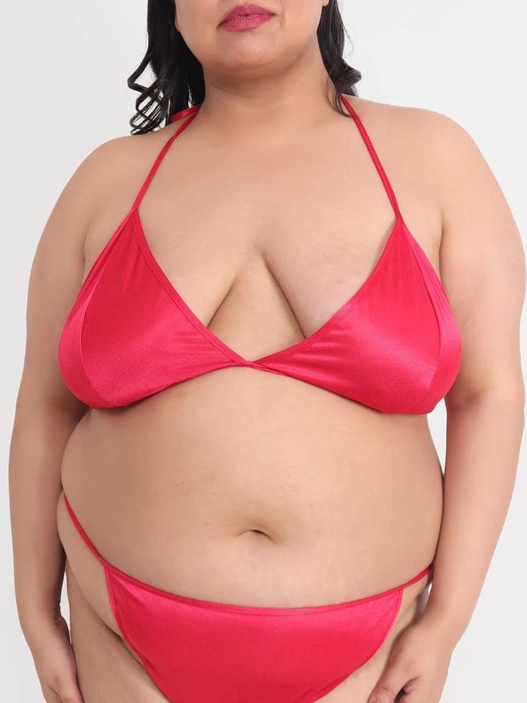 Plus Size Sexy Cherry Honeymoon Bridal Bikini Set 11C view 7