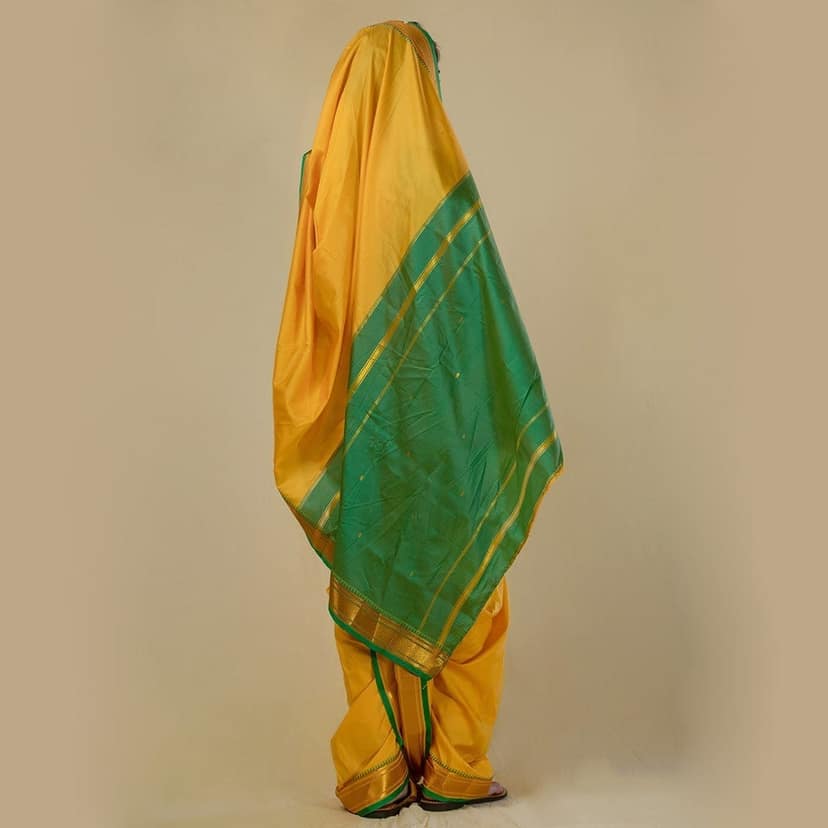 Readymade Yellow Nauwari Saree view 3