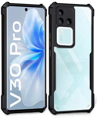 PLUGTECH Slim Shockproof Case | Matte Black Soft | Drop Protection | Precise Cutouts | Premium Mobile Cover for Vivo V30 Pro