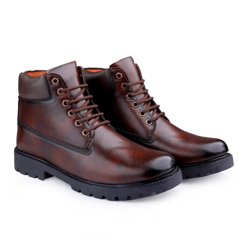 Bxxy's Faux Leather Chelsea Ankle Lace-up Boots for Men view 6