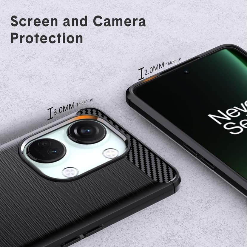 Natbok Compatible with OnePlus Nord 3 Case, Flexible TPU [Brushed Texture] [Anti-Slip] Shockproof Military Protection Bumper Phone Case,Slim Case Cover for OnePlus Nord 3,Black view 5