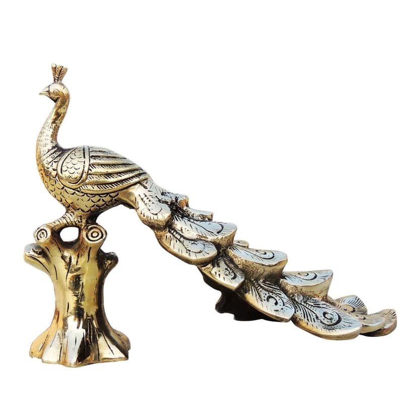 Decorative Brass Peacock Statue for Vastu & Interior Styling, Height : 6.5 Inch (BSMAS1542 C) view 3