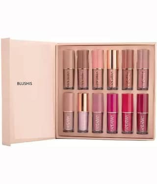 Blushis Handaiyan Liquid Matte Waterproof Lipstick For Women,Set of 12,Multicolor, 2.5 ml each