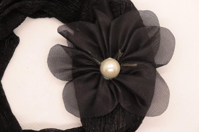 Black Pearl Flower Headband view 2