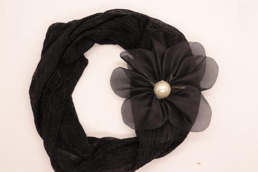Black Pearl Flower Headband view 3