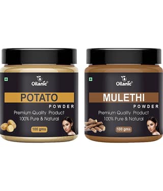Oilanic 100% Pure Potato Powder & Mulethi Powder For Skincare Hair Mask 200 g Pack of 2