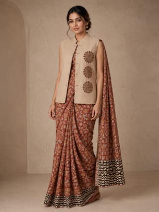 Handcrafted Jute Block Print Jacket
