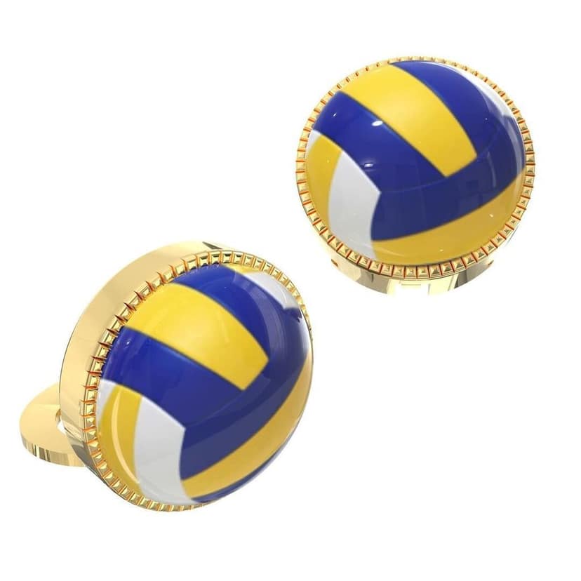 The Smart Buttons - Shirt Button Cover Cufflinks for Men - Volleyball Design Pattern view 8