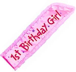 1st Birthday Girl Sash view 2