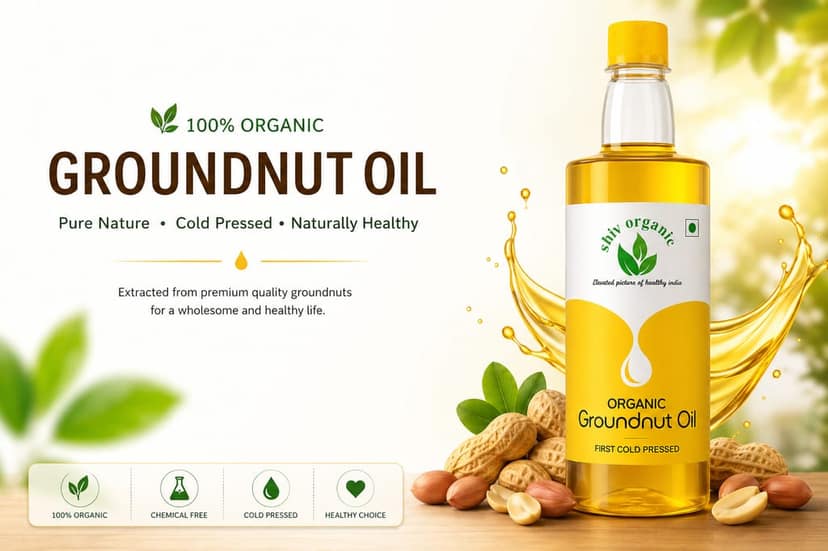 Shiv Organic Groundnut Oil 100% Organic Cold Pressed view 4