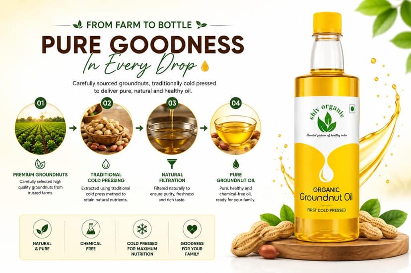 Shiv Organic Groundnut Oil 100% Organic Cold Pressed view 5