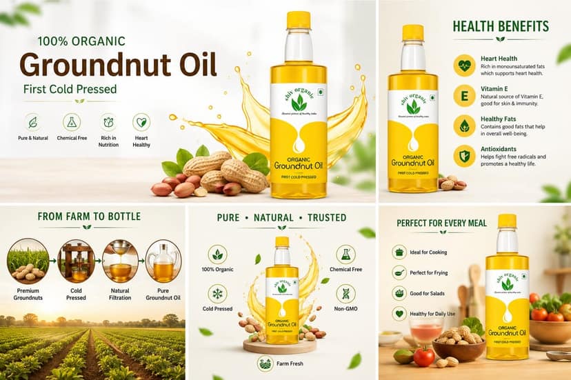 Shiv Organic Groundnut Oil 100% Organic Cold Pressed view 6