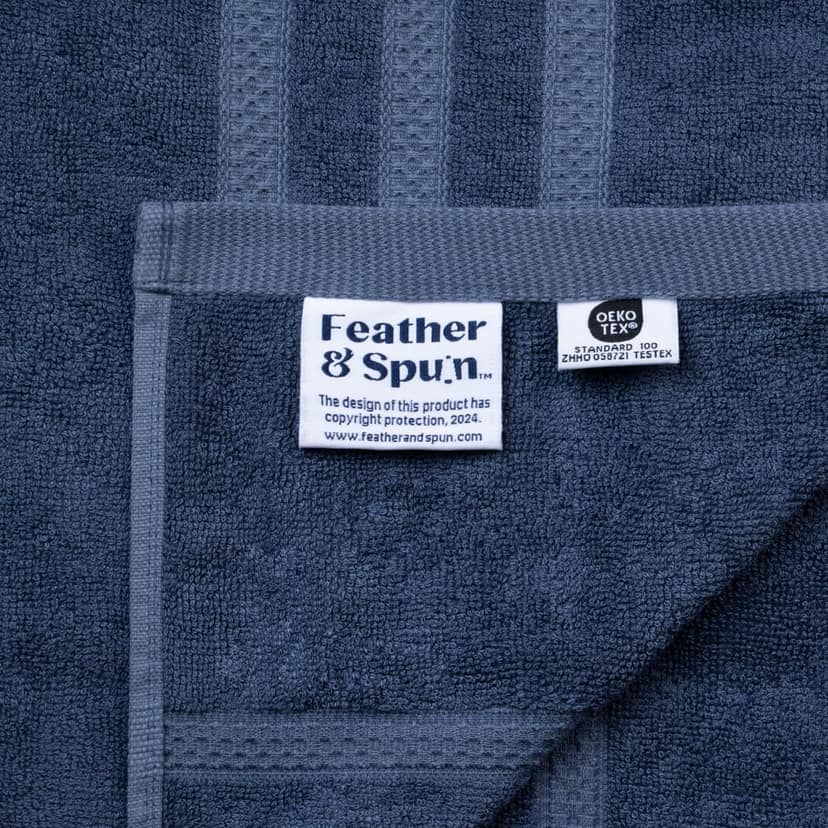 Feather & Spun Bamboo Cotton Bath Towel | Lavender Fragrance | Oeko-TEX® Standard 100 | Anti Microbial | Fade Resistant | Double Needle Stitch | 600 GSM - 76 cms x 137 cms view 3