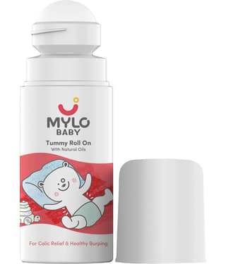 Mylo Baby Tummy Roll On 40ml | Made Safe Certified | with Hing & Saunf | Relieves Gas & Colic | Reduces Acid Reflux