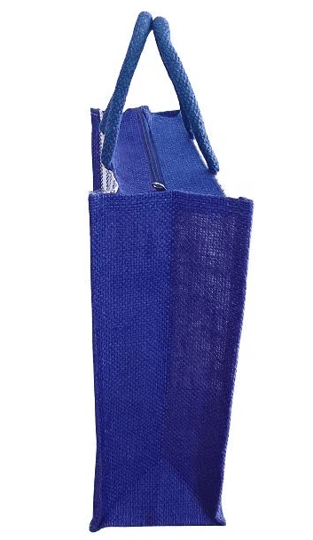 Elephant Print Jute Tote Bag view 3