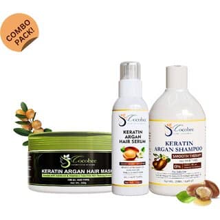 COCOBEE Keratin Argan Hair Care Set - Hair Shampoo 200ml Hair Serum 100ml Hair Mask 200g Shiny Healthy Hair