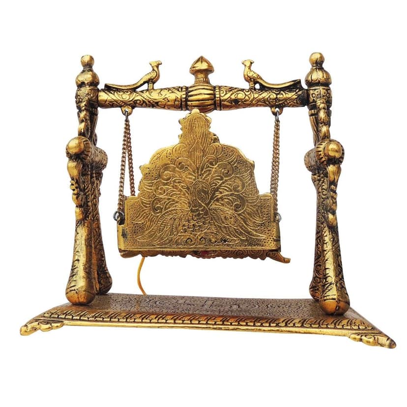 Aluminium Showpiece Jhula Gold Antique Statue (ASMAS258 A) view 2