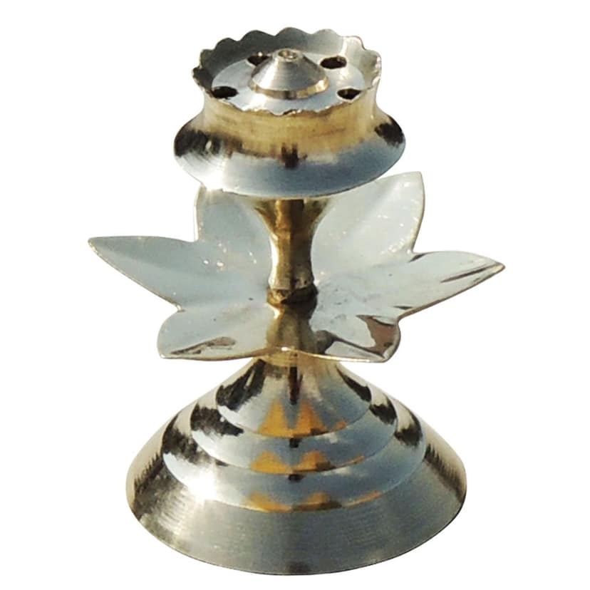 Brass Kamal Patta Agarbatti Stand No. 3, Height : 2.1 Inch (ZMAS147 B) view 2