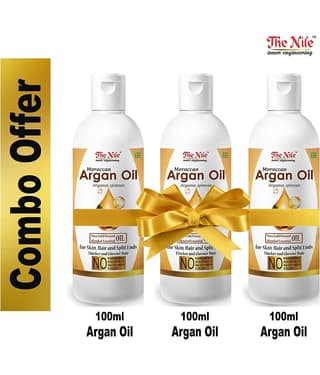 The Nile Moroccan Argan Oil 100 ML X 3 300 ML Hair Growth Oil 300 mL Pack of 3