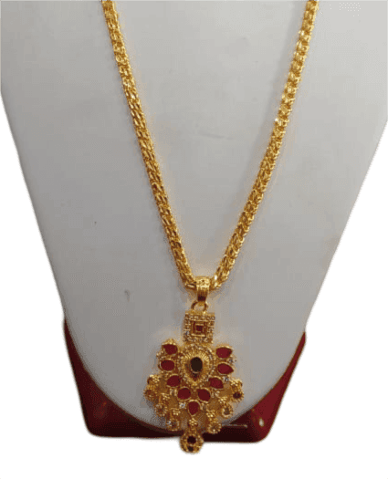 Gold Plated Traditional Pendant Chain for Women view 3