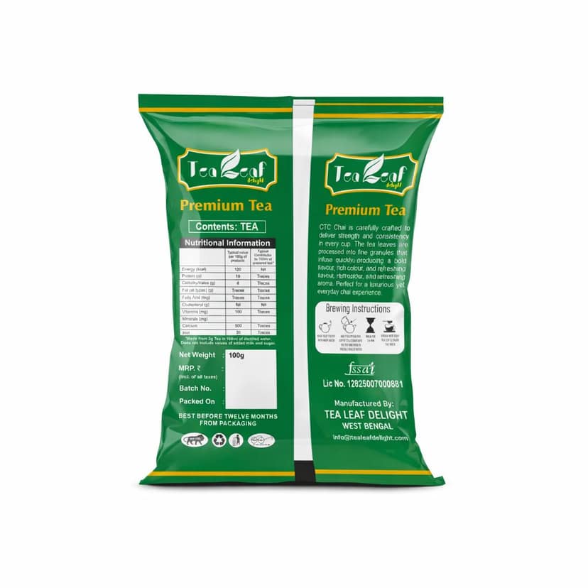 Tea Leaf Delight Family Saver Pack Premium CTC Tea (5 x 100g) view 2