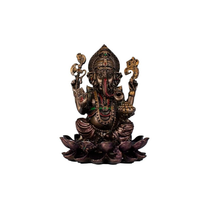 Craftlayout Resin Ganesha Idol Sitting On Lotus with Bronze Finish 4 Inch view 2