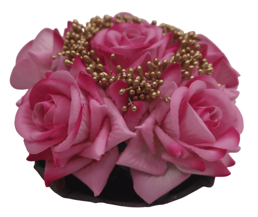 Pink Rose Flower Hair Accessory - Elegant Floral Hair Clip view 4